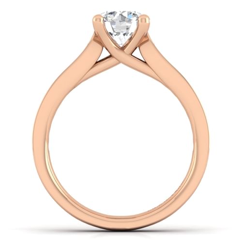 14K Rose Gold Round Diamond Engagement Ring
