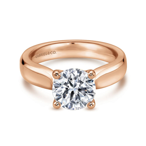 14K Rose Gold Round Diamond Engagement Ring