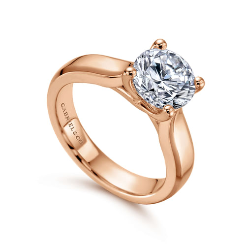 14K Rose Gold Round Diamond Engagement Ring