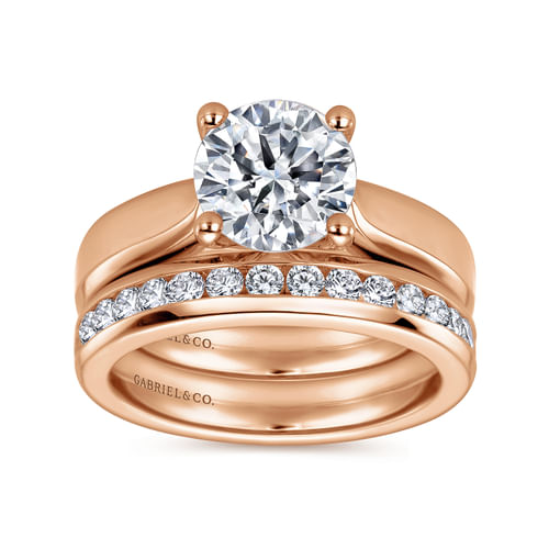 14K Rose Gold Round Diamond Engagement Ring
