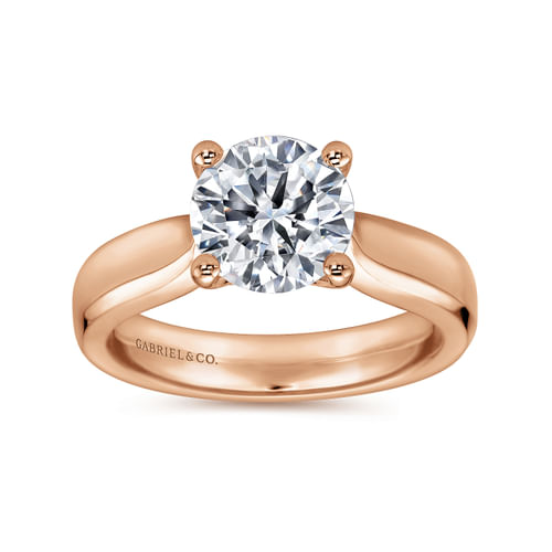 14K Rose Gold Round Diamond Engagement Ring