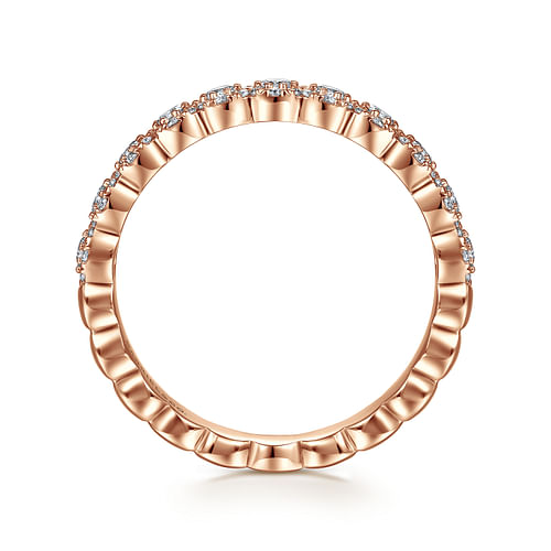 14K Rose Gold Round Diamond Halo Anniversary Band