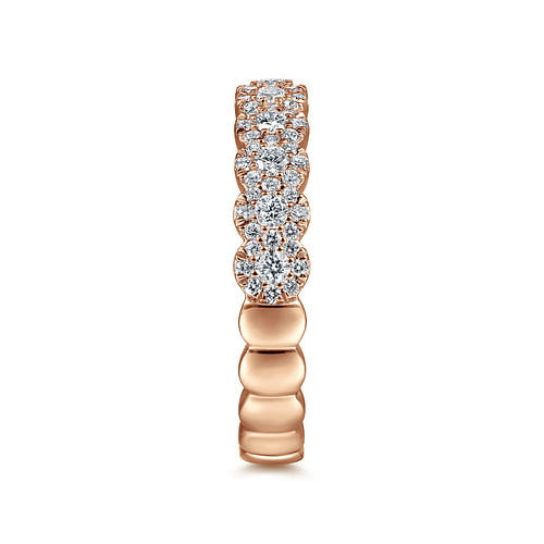 14K Rose Gold Round Diamond Halo Anniversary Band
