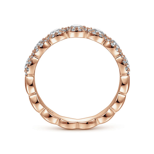 14K Rose Gold Round Diamond Halo Anniversary Band