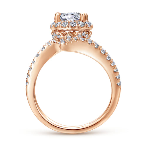 14K Rose Gold Round Halo Diamond Engagement Ring 14K Rose Gold Round Halo Diamond Engagement Ring