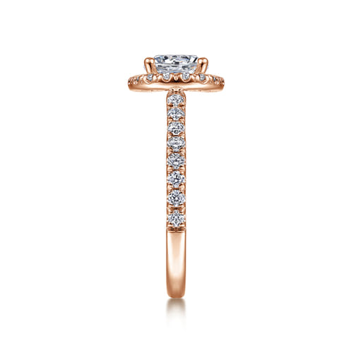 14K Rose Gold Round Halo Diamond Engagement Ring 14K Rose Gold Round Halo Diamond Engagement Ring