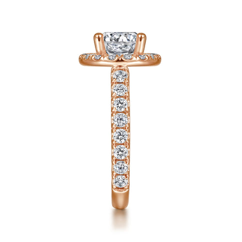14K Rose Gold Round Halo Diamond Engagement Ring 14K Rose Gold Round Halo Diamond Engagement Ring