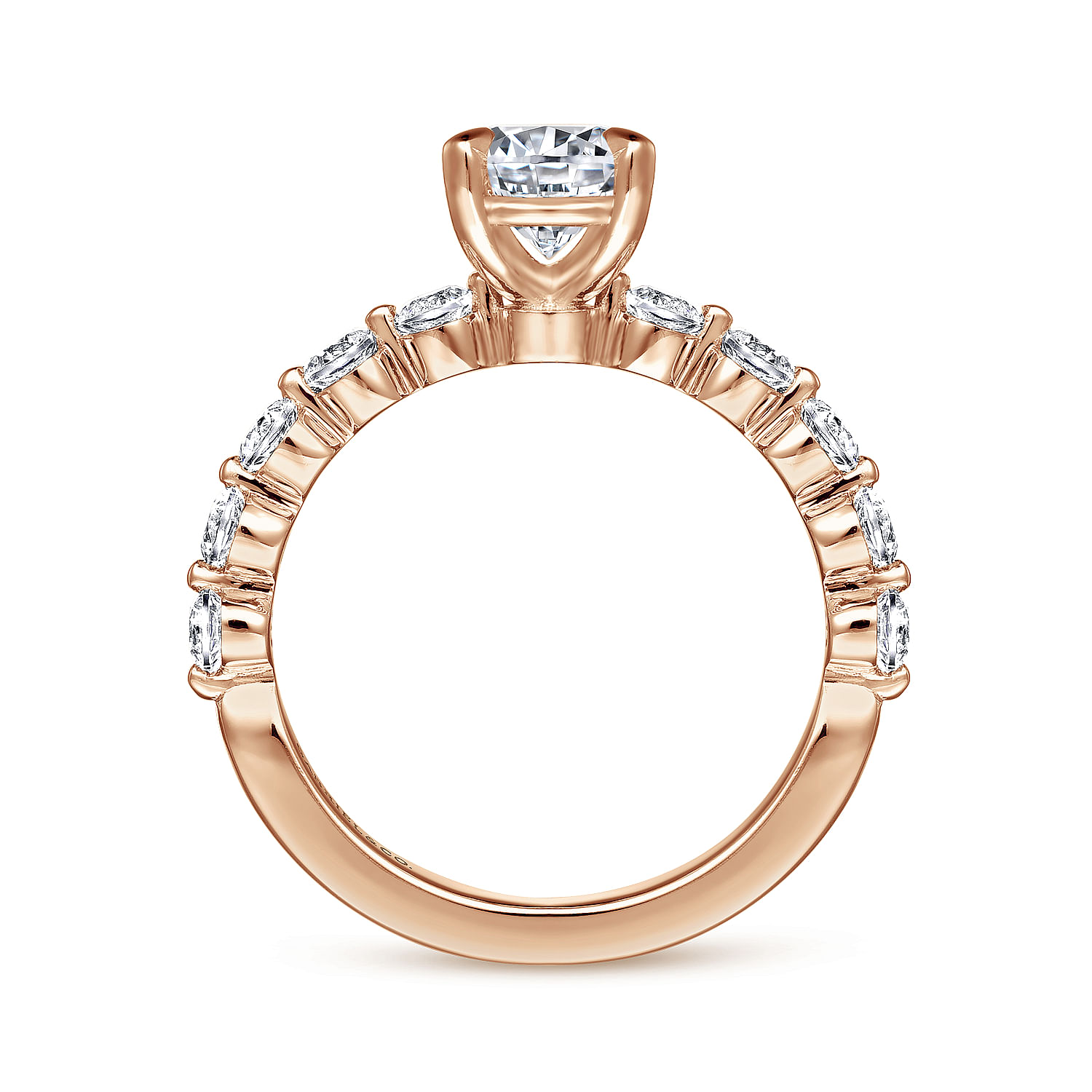 14K Rose Gold Round Single Prong Diamond Engagement Ring