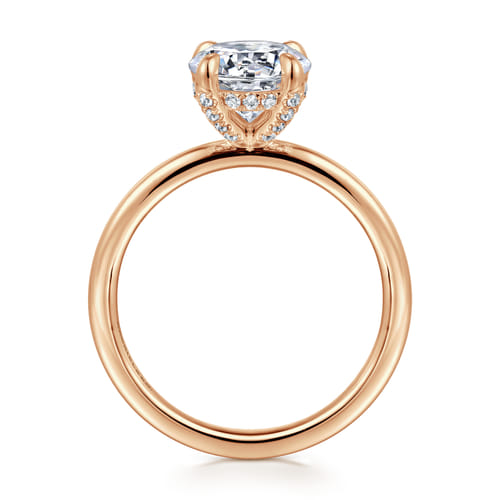 14K Rose Gold Round Solitaire Diamond Engagement Ring