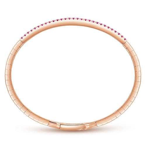 14K Rose Gold Ruby Bangle
