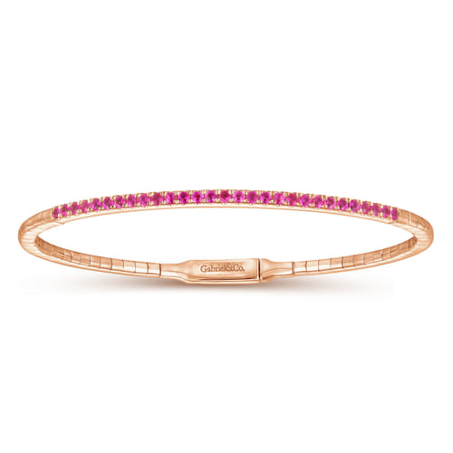 14K Rose Gold Ruby Bangle