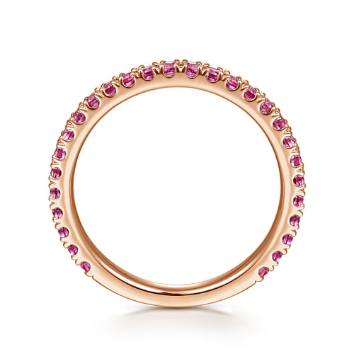 14K Rose Gold Ruby Stackable Ring