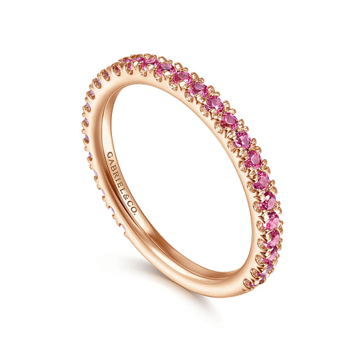 14K Rose Gold Ruby Stackable Ring