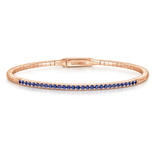 14K Rose Gold Sapphire Bangle