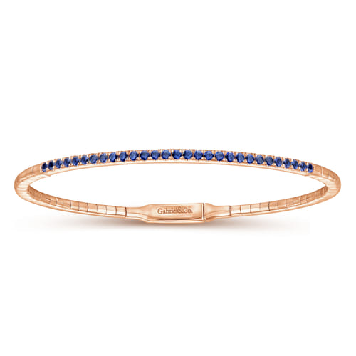 14K Rose Gold Sapphire Bangle