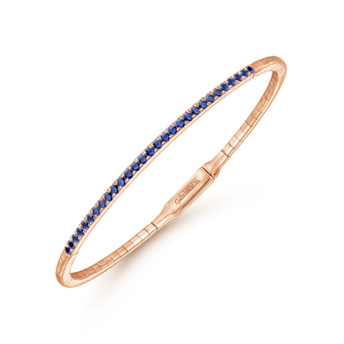 14K Rose Gold Sapphire Bangle