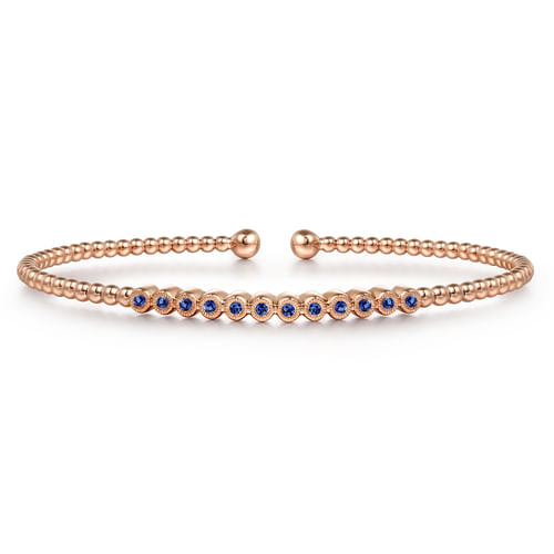 14K Rose Gold Sapphire Bangle