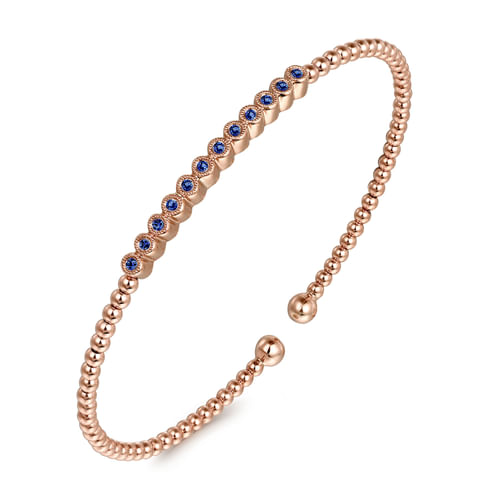 14K Rose Gold Sapphire Bangle