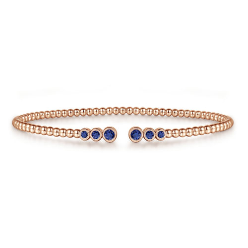 14K Rose Gold Sapphire Bangle