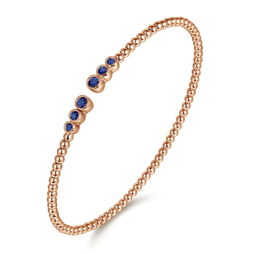 14K Rose Gold Sapphire Bangle