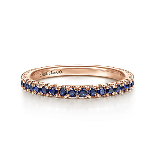 14K Rose Gold Sapphire Stackable Ring