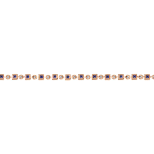 14K Rose Gold Sapphire and Diamond Bracelet