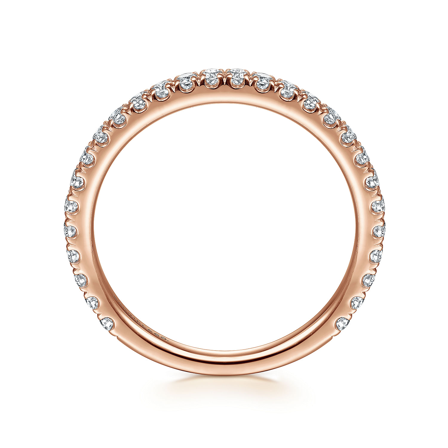14K Rose Gold Scalloped Diamond Stackable Ring