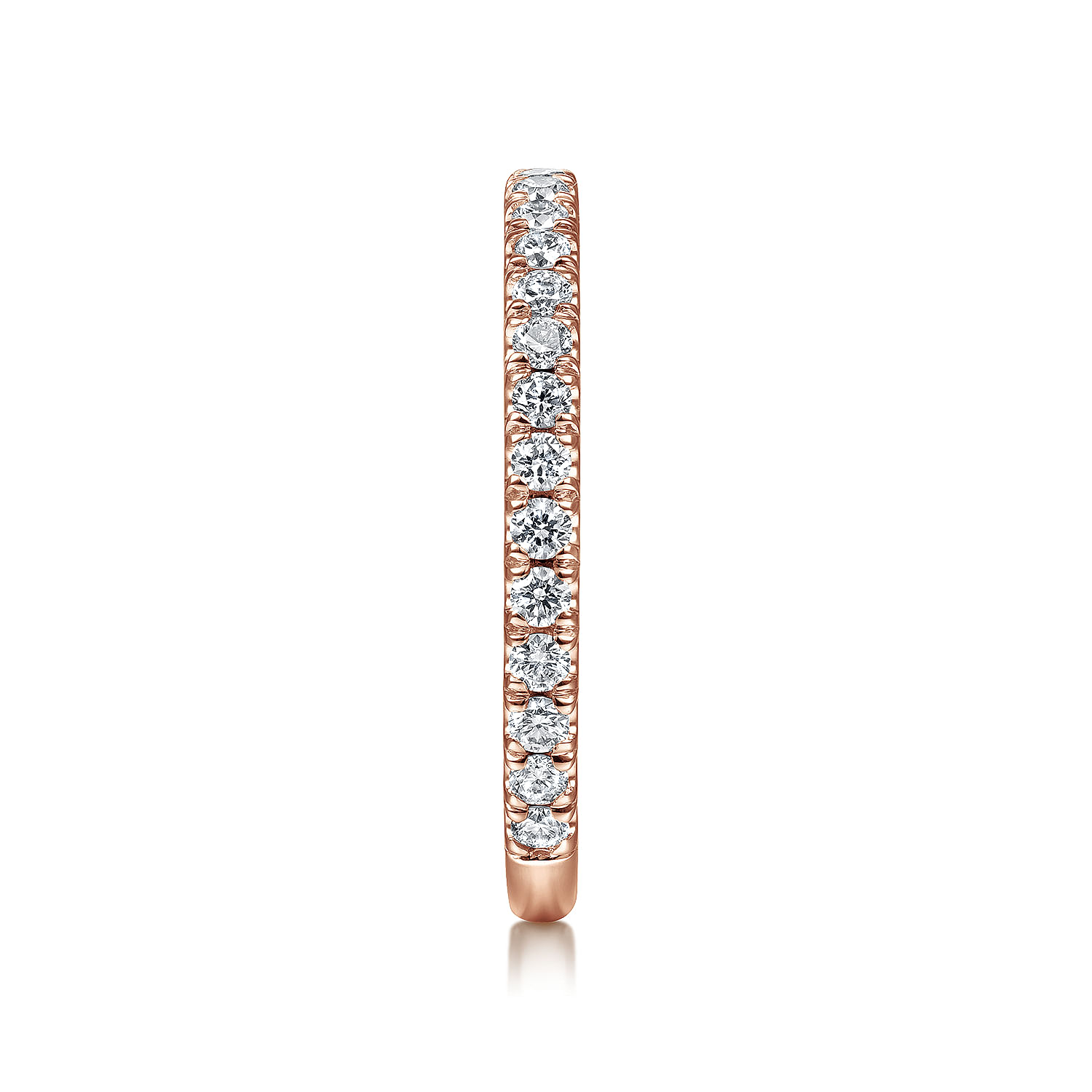 14K Rose Gold Scalloped Diamond Stackable Ring