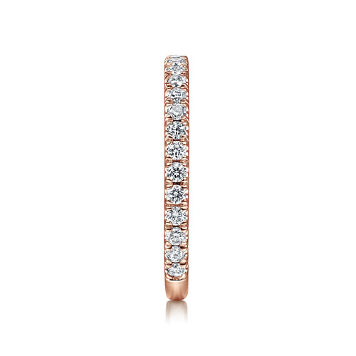 14K Rose Gold Scalloped Diamond Stackable Ring