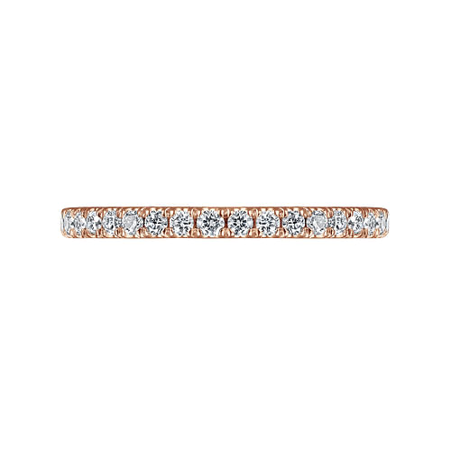 14K Rose Gold Scalloped Diamond Stackable Ring