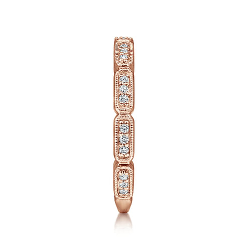 14K Rose Gold Segmented Diamond Stackable Ring