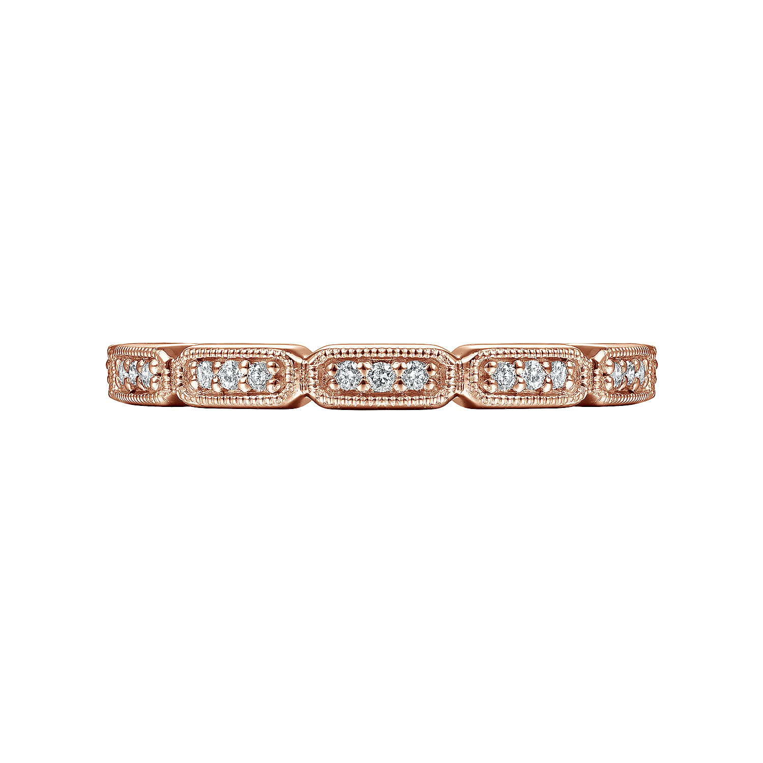 14K Rose Gold Segmented Diamond Stackable Ring