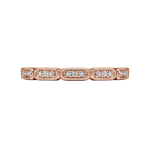 14K Rose Gold Segmented Diamond Stackable Ring