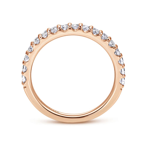 14K Rose Gold Shared Prong Diamond Wedding Band
