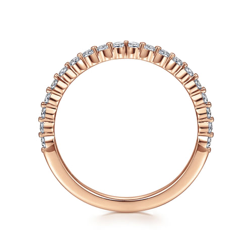 14K Rose Gold Single Prong Diamond Anniversary Band