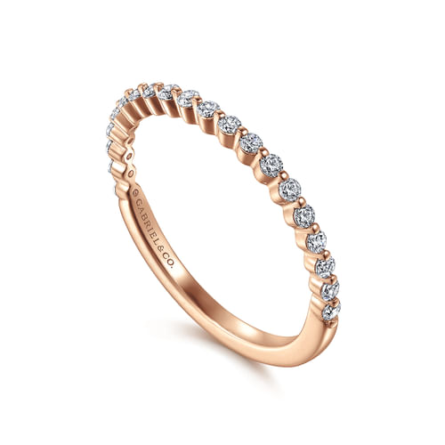 14K Rose Gold Single Prong Diamond Anniversary Band