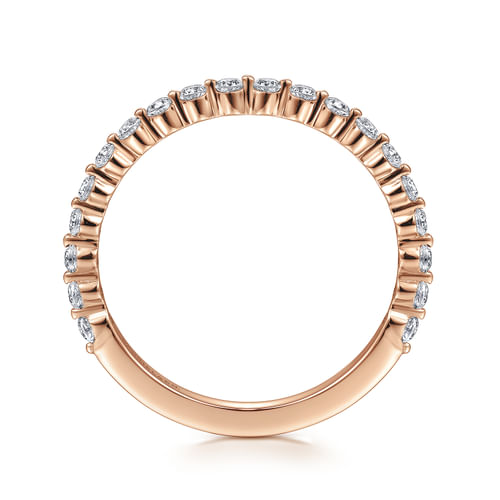 14K Rose Gold Single Prong Diamond Anniversary Band