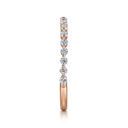 14K Rose Gold Single Prong Diamond Anniversary Band