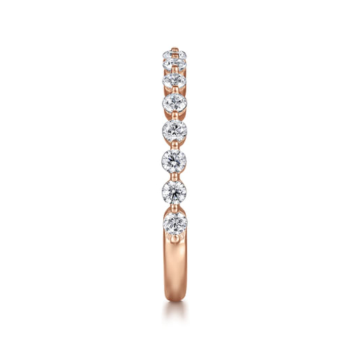14K Rose Gold Single Prong Diamond Anniversary Band