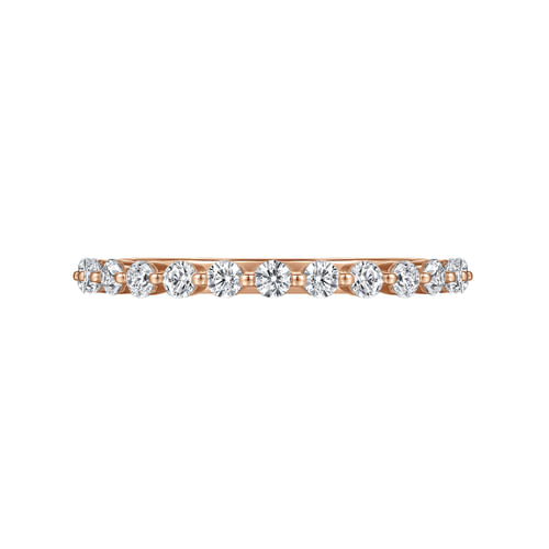14K Rose Gold Single Prong Diamond Anniversary Band