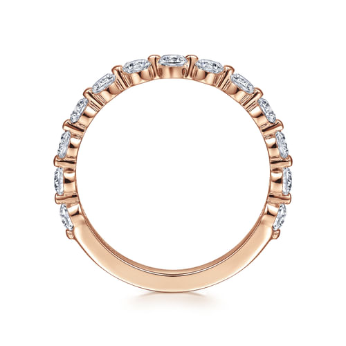 14K Rose Gold Single Prong Diamond Anniversary Band