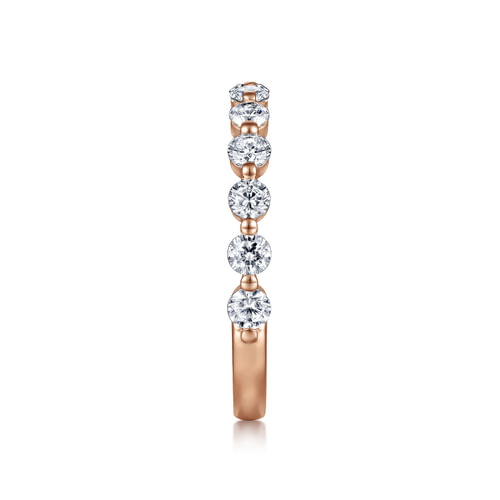 14K Rose Gold Single Prong Diamond Anniversary Band