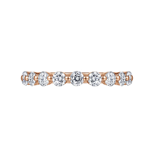 14K Rose Gold Single Prong Diamond Anniversary Band
