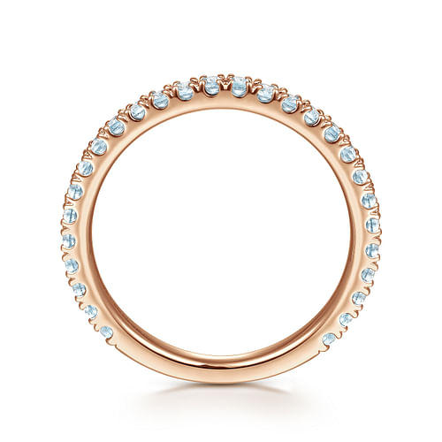 14K Rose Gold Sky Blue Topaz Stackable Ring