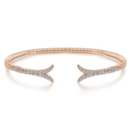 14K Rose Gold Split Diamond Bangle