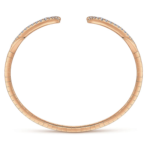 14K Rose Gold Split Diamond Bangle