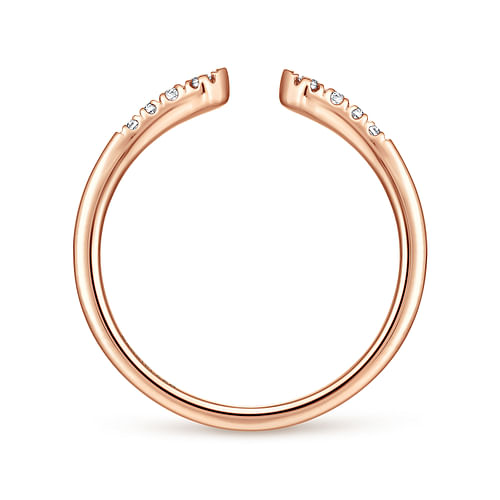 14K Rose Gold Split Diamond Stackable Ring