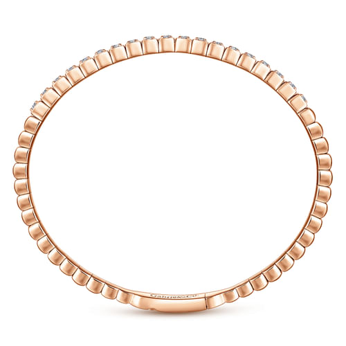 14K Rose Gold Square Set Diamond Bangle
