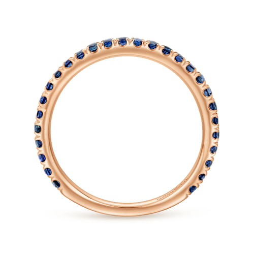 14K Rose Gold Straight Sapphire Stackable Ring