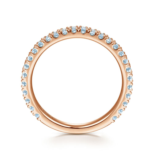 14K Rose Gold Swiss Blue Topaz Stackable Ring